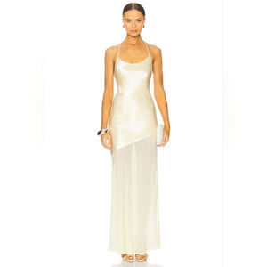 NWT $132 RUNAWAY THE LABEL Revolve Samani Maxi Dress In Lemon XS